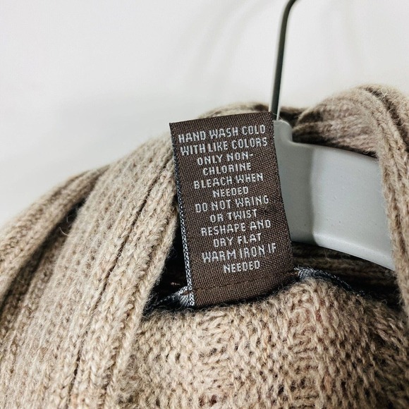 Fenn Wright Mason Size Medium Wool Blend Open Front Cardigan Sweater Tan - Picture 4 of 4